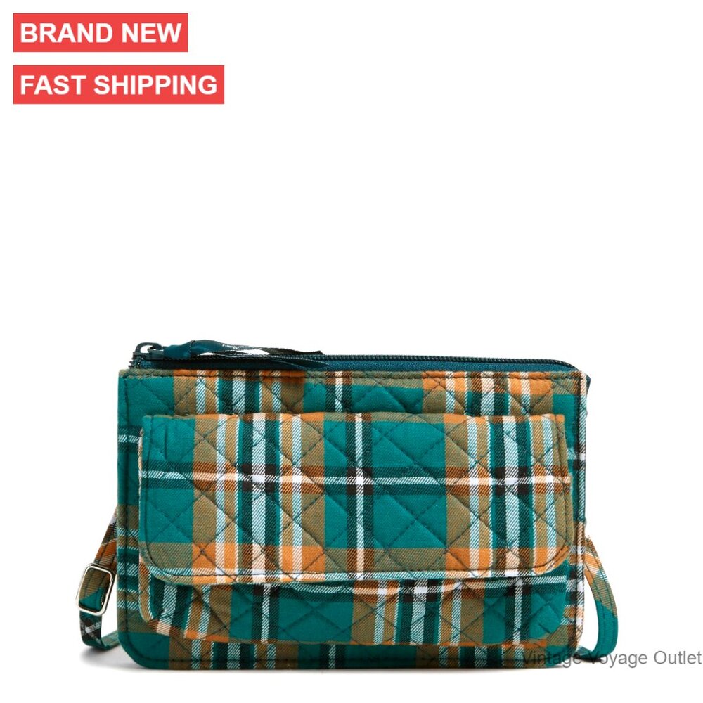 Rfid Wallet Crossbody Purse With Adjustable Strap, 9 Pockets, Recycled Cotton